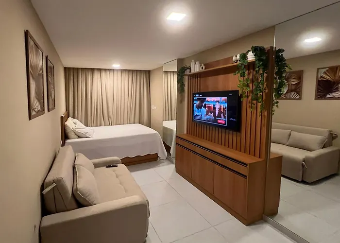em , Flat 400 m da praia